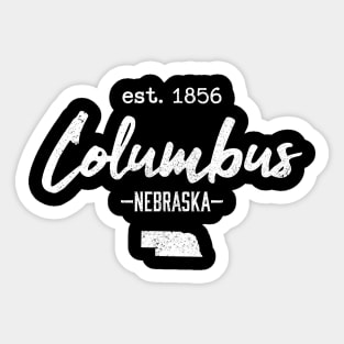 Columbus Nebraska City State Vintage Sticker